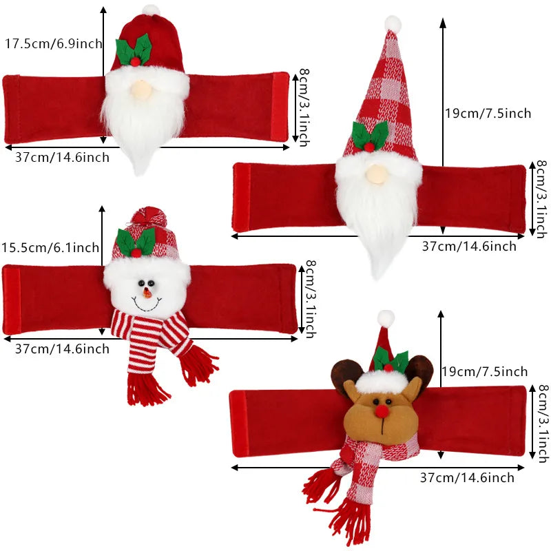 Christmas Decorations 3D Cartoon Style Snowman Themed Home Curtain Door Drape Decorations Creative Polyester Material
