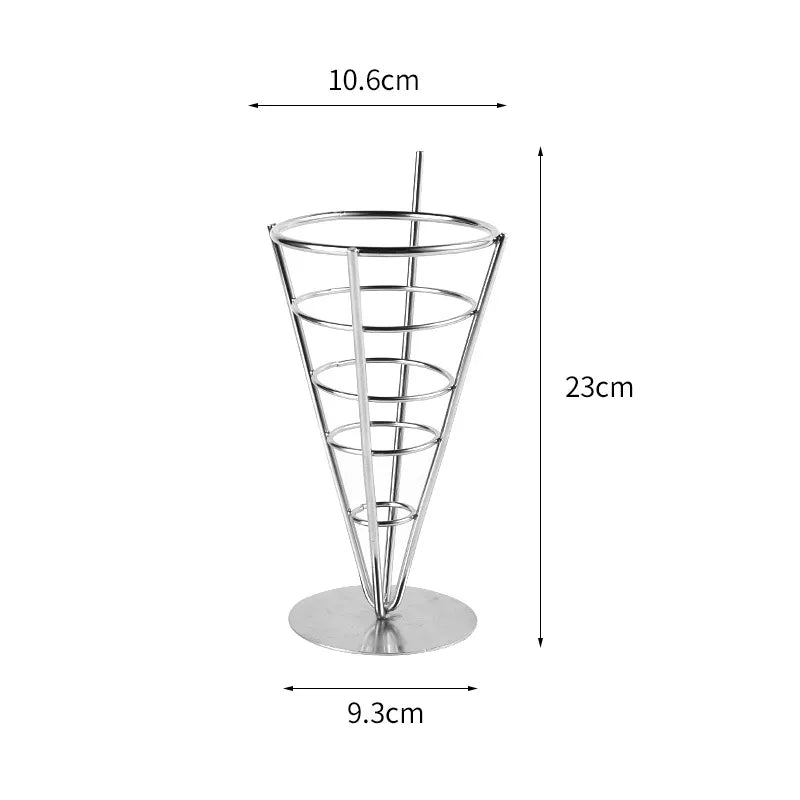 New creative tableware black four-piece four-head snack rack red four-head French fries rack stainless steel French fries rack