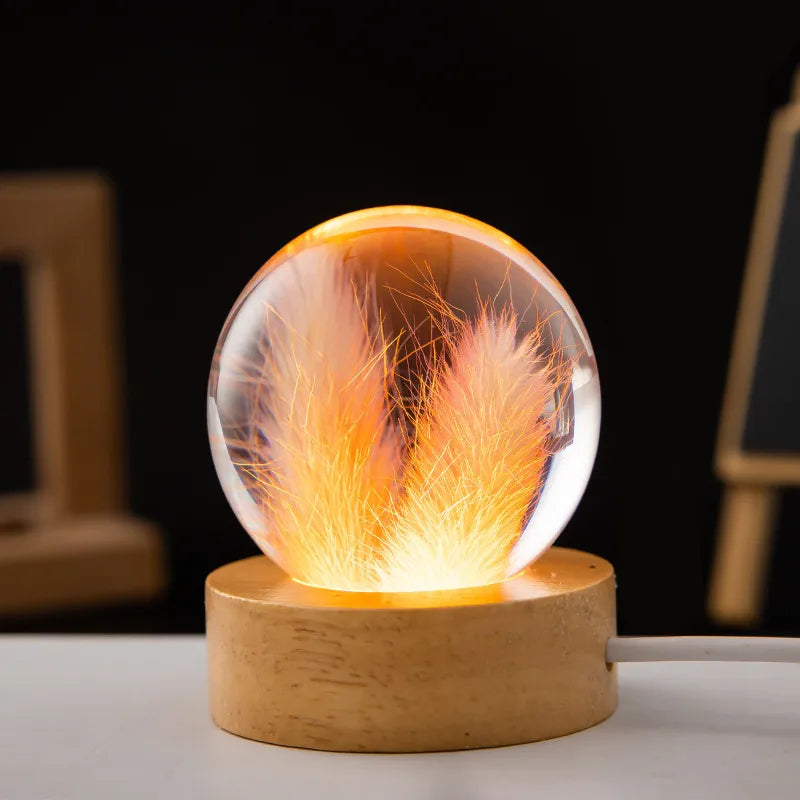 Pastoral Flower Wood Resin Night Lights Lighting Accessories