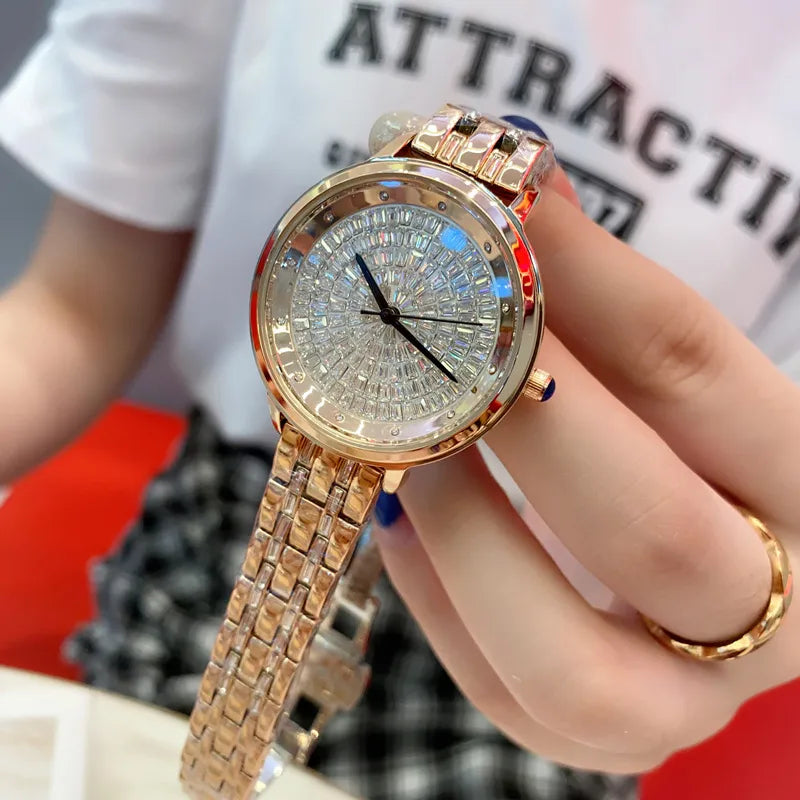 Luxurious Solid Color Butterfly Double Snap Quartz Watch Women's Watches