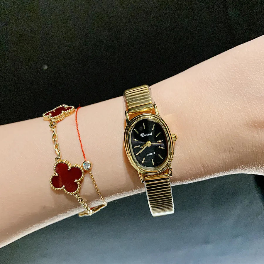 Simple Style Solid Color Buckle Quartz Watch Women's Watches