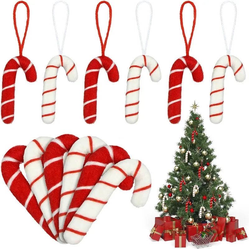 Christmas Decorative Lollipop Hanging Home Decorations Wool Felt Cane Candy Christmas Tree Decor  Style