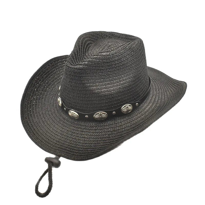 women's vacation beach solid color wide eaves straw hat