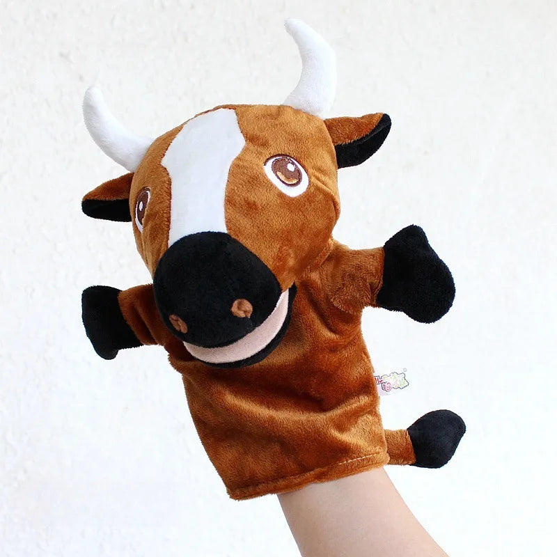 Can open mouth cartoon animal plush hand puppet parent-child toy mouth can move a variety of styles  spot mixed batch