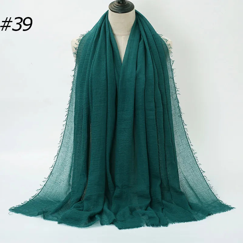 fashion solid color cotton pashmina scarves