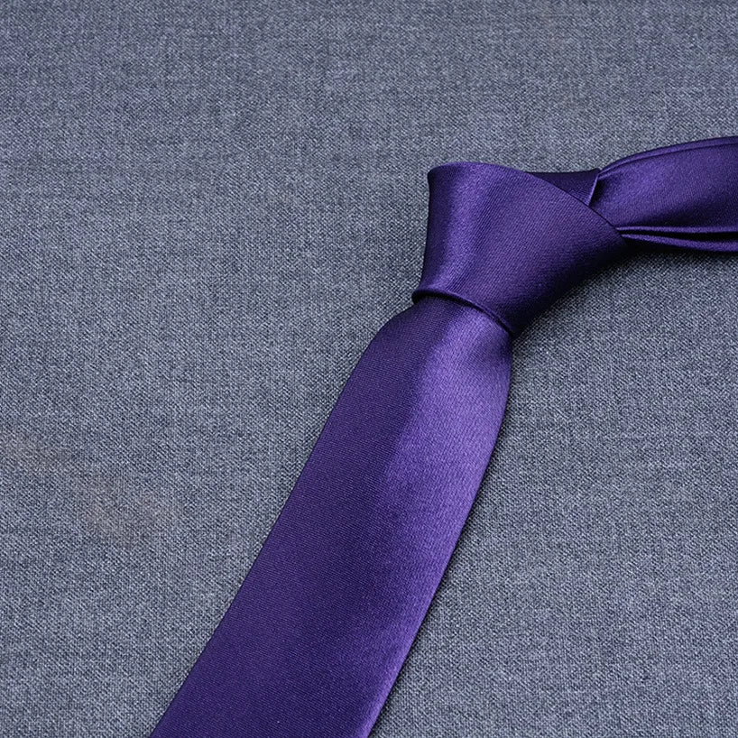 formal solid color polyester satin unisex tie