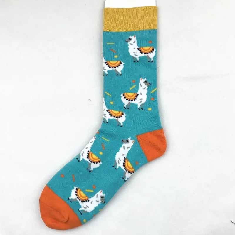 unisex casual geometric cotton crew socks a pair