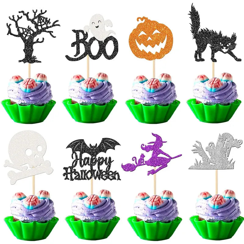 Halloween Gothic Hip-Hop Color Block Festival Cake Decorating Supplies