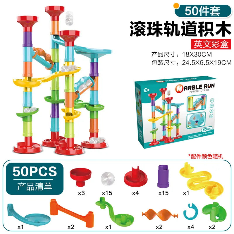 Best Selling Variable Ejection Track Ball Slide Building Blocks Stereo Maze Pipe Assembled Children's Early Education Toys