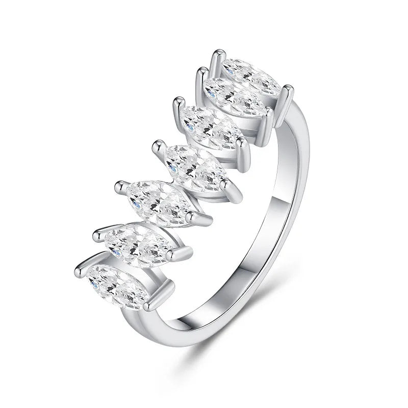 Moissanite 925 Sterling Silver Rings GRA Certificate Geometric Rings