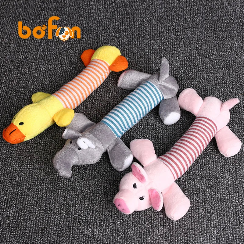 cartoon style plush animal pet toys