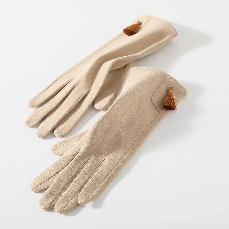women's fashion solid color velvet polyester gloves 1 pair