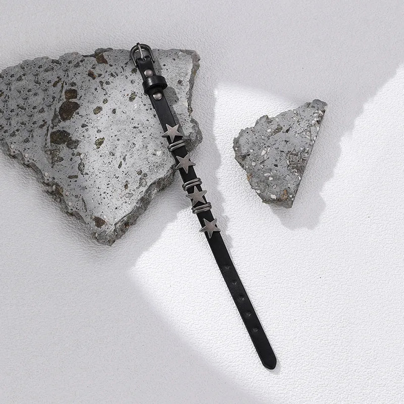 Casual Punk Cool Style Leaf Skull Pu Leather Alloy Halloween Men's Bracelets