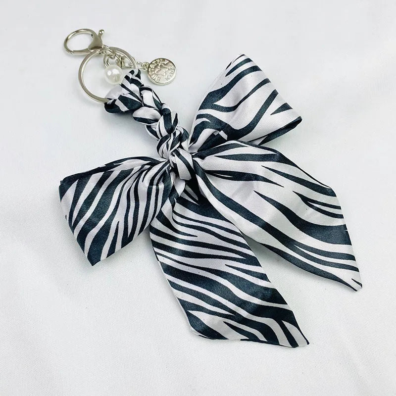 Sweet Simple Style Bow Knot Cloth Metal Unisex Bag Pendant Keychain