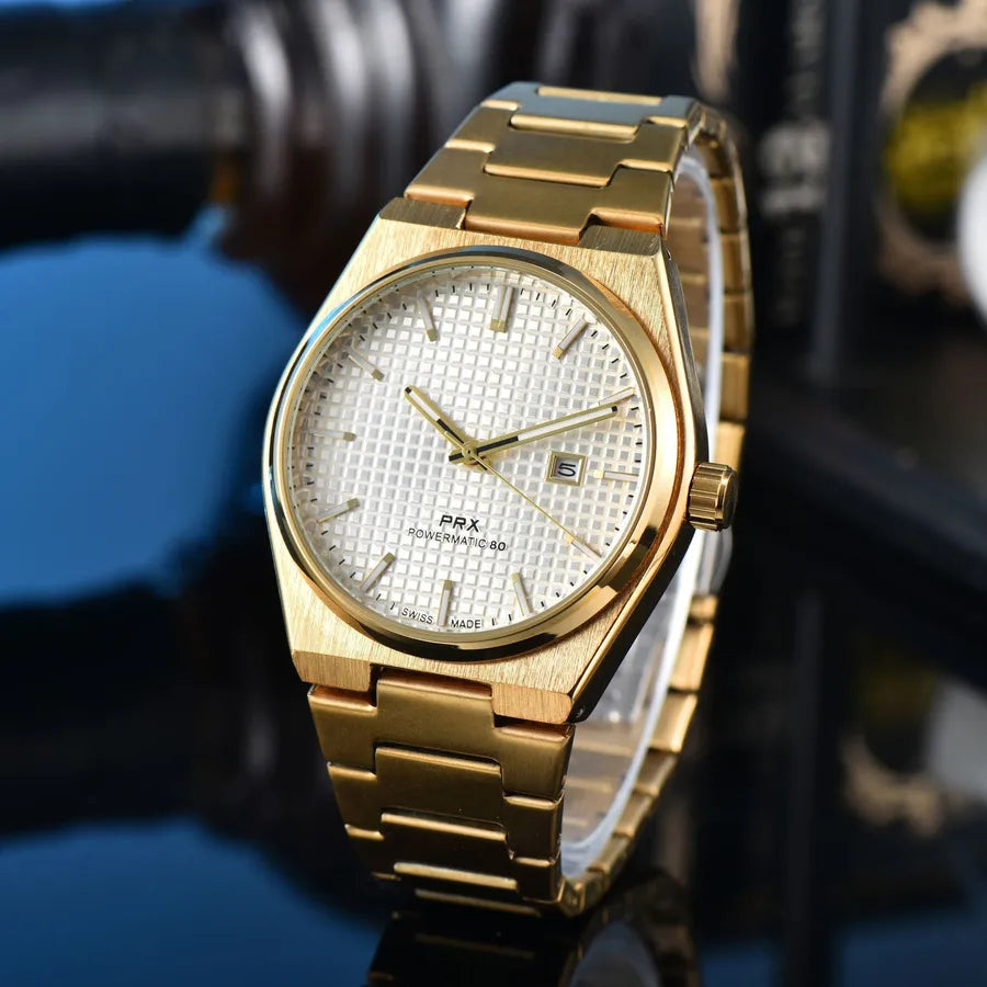 Business Classic Style Color Block Solid Color Horseshoe Buckle Quartz Men's Watches