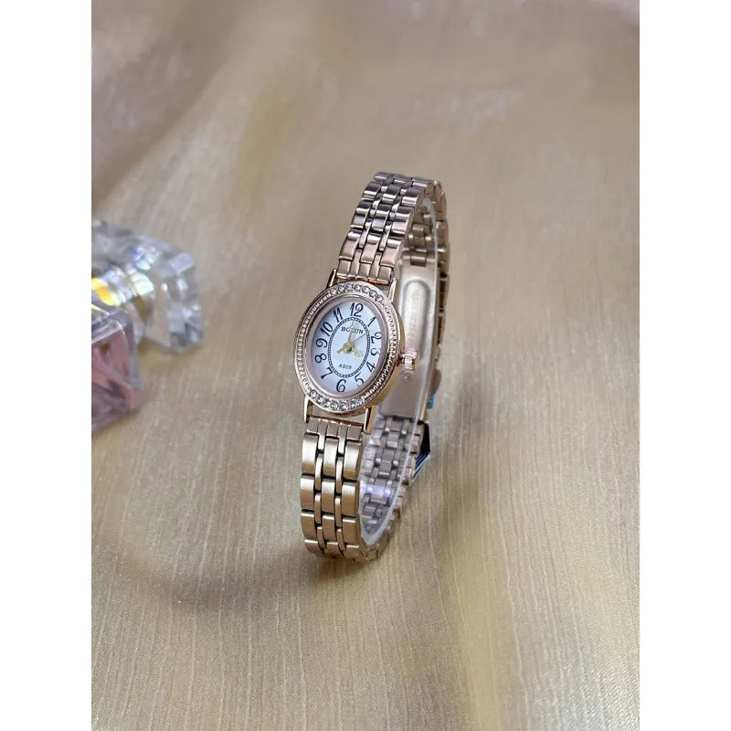 Watch Delicate Oval Disk Women's Retro Quartz Watch Bolun Watch Wholesale Little Red Book Mid-Ancient Small Golden Watch