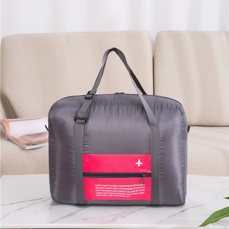 casual vacation solid color polyester travel bags