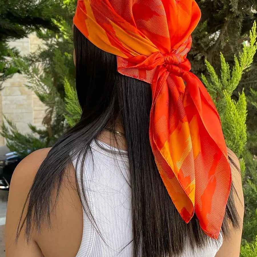 Unisex Casual Vacation Simple Style Solid Color Satin Kerchief