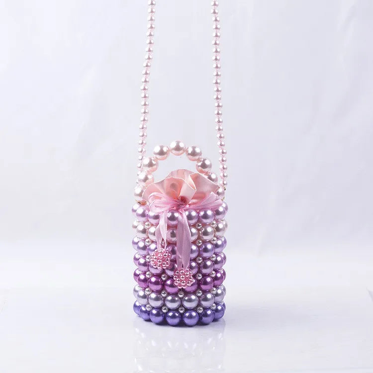Women's Small Arylic Geometric Streetwear Beading Bucket Open Bucket Bag