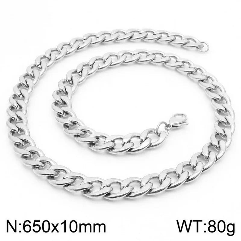 simple style solid color stainless steel plating necklace chain 1 piece