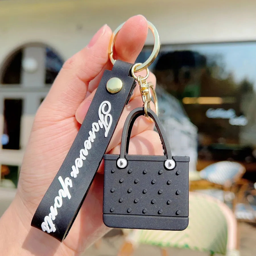 1 Piece Modern Style Bag Letter Alloy Silica Gel Women's Lobster Trigger Clasp Closure Bag Pendant Keychain