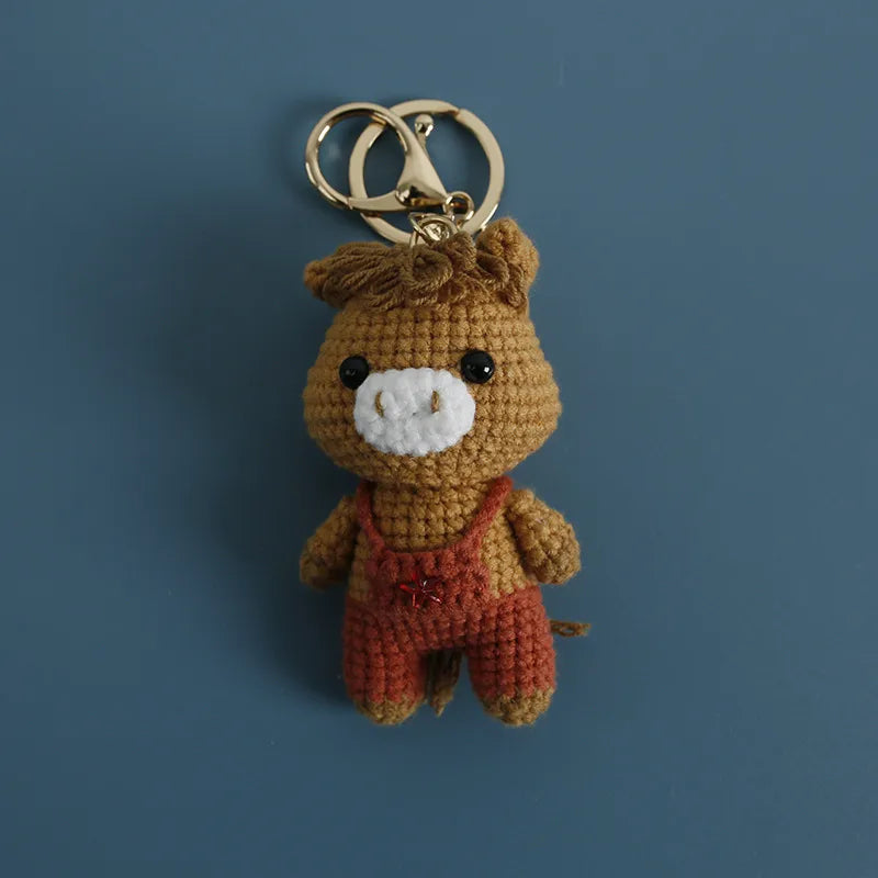 1 Piece Cute Animal yarn Unisex Bag Pendant Keychain