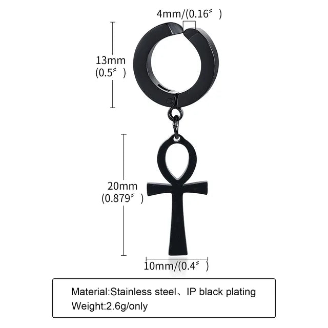 1 Piece Punk Cool Style Cross chain 201 Stainless Steel Ear Cuffs