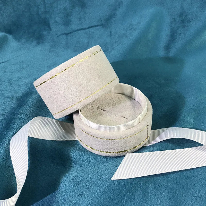 Sweet Simple Style Solid Color Bow Knot Flannel Jewelry Boxes