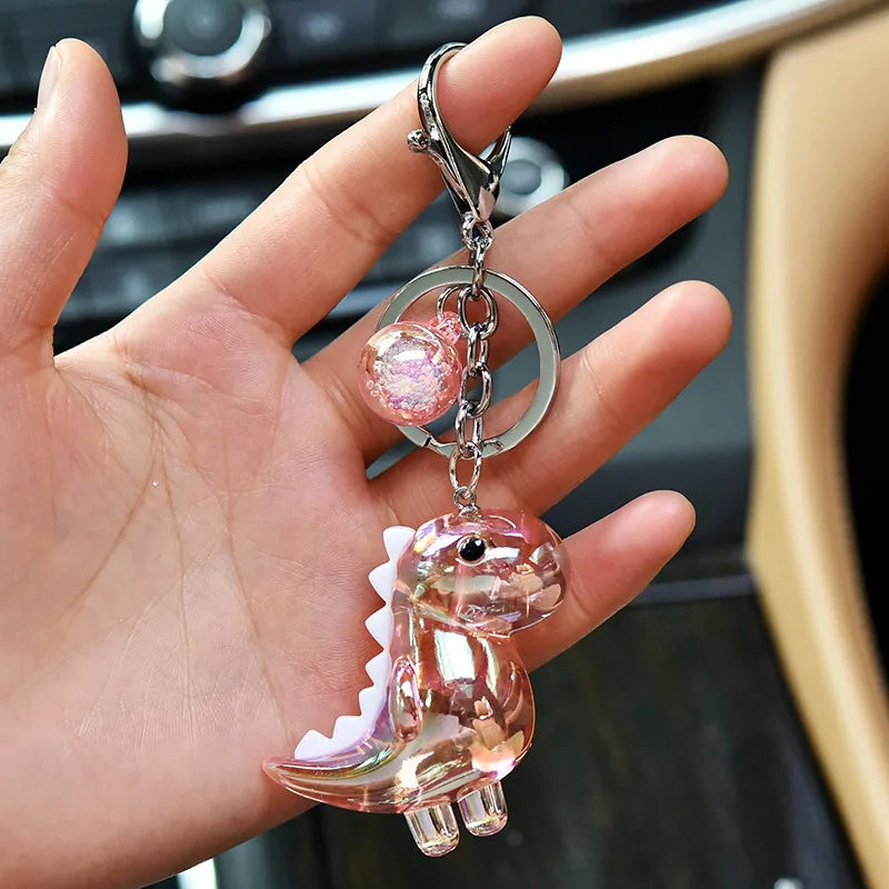 cute dinosaur arylic women's bag pendant keychain