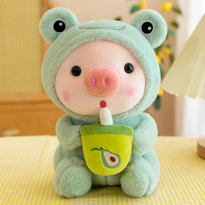 Cute holding bottle pig doll plush toy little Tiger Rag doll Christmas doll grasping machine wholesale