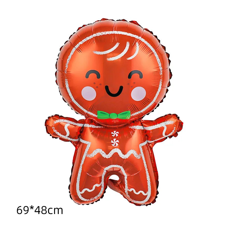 Christmas Santa Claus Gift Box Snowman Aluminum Film Party Balloons