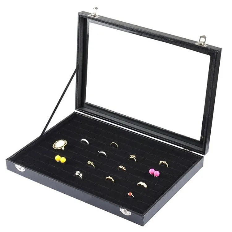 Spot 100 Ring Jewelry Box with Lid Earrings Jewelry Plate 100 Ring Jewelry Storage Display Plate