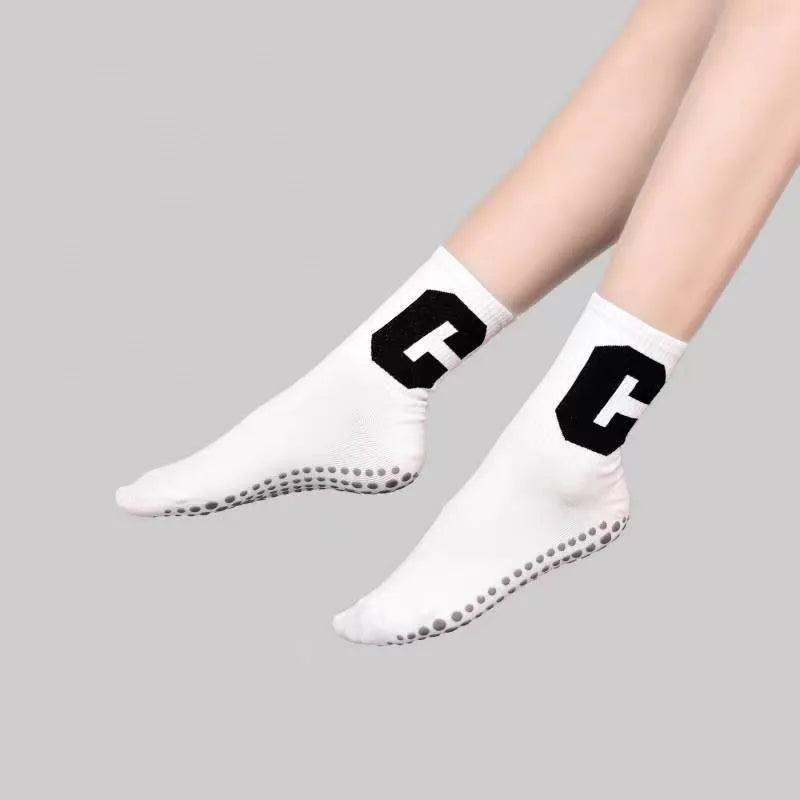 Unisex Casual Sports Letter Stripe Cotton Crew Socks A Pair