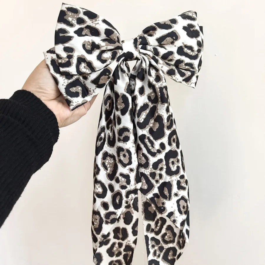 Retro Romantic Women's Bow Knot Leopard Cloth Hair Clip
