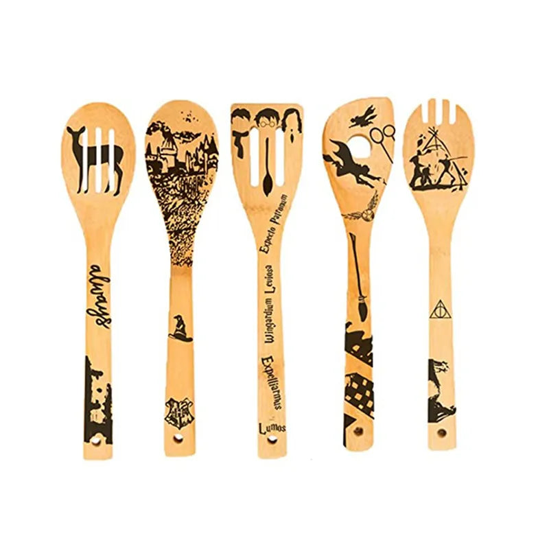 Simple Style Animal Letter Bamboo Shovel kit 5 Pieces Set
