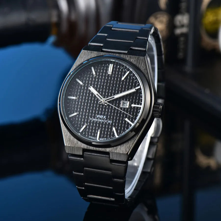 Business Classic Style Color Block Solid Color Horseshoe Buckle Quartz Men's Watches