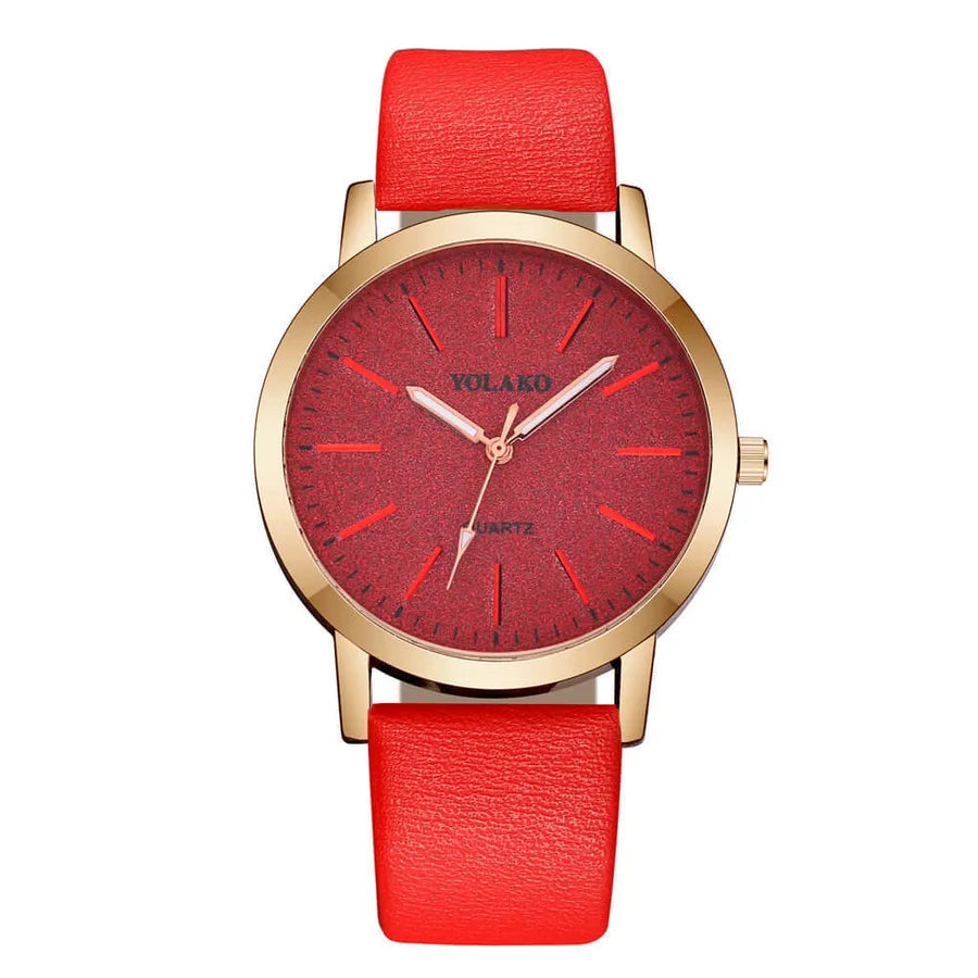 Casual Solid Color Buckle Quartz Women's Watches