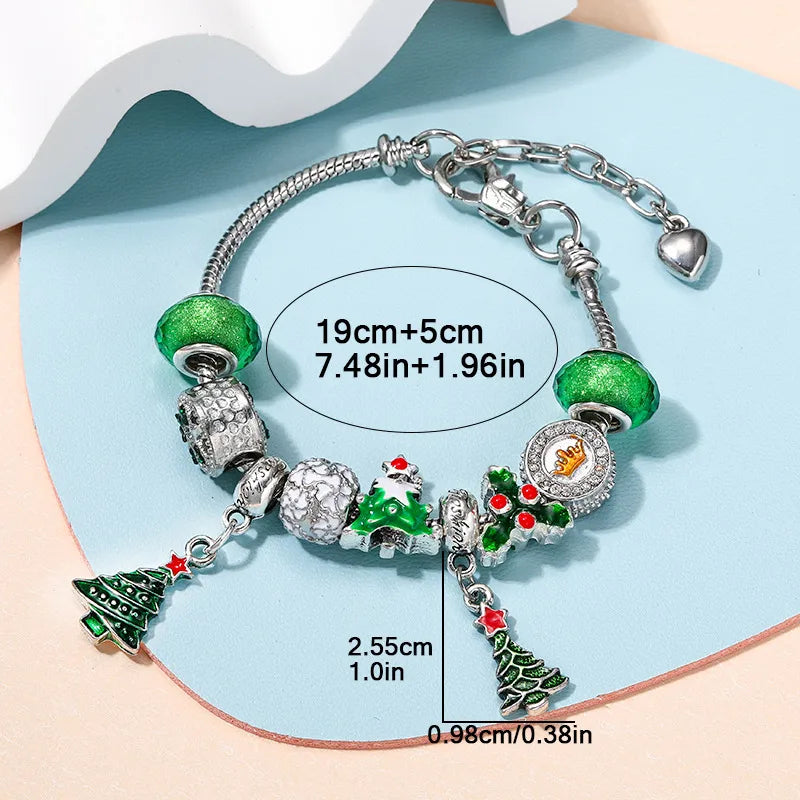 Blue Crystal Beads Bracelet Halloween DIY Snake Bone Bracelet Fashionable OL Style Alloy Cartoon Character Pattern Unisex