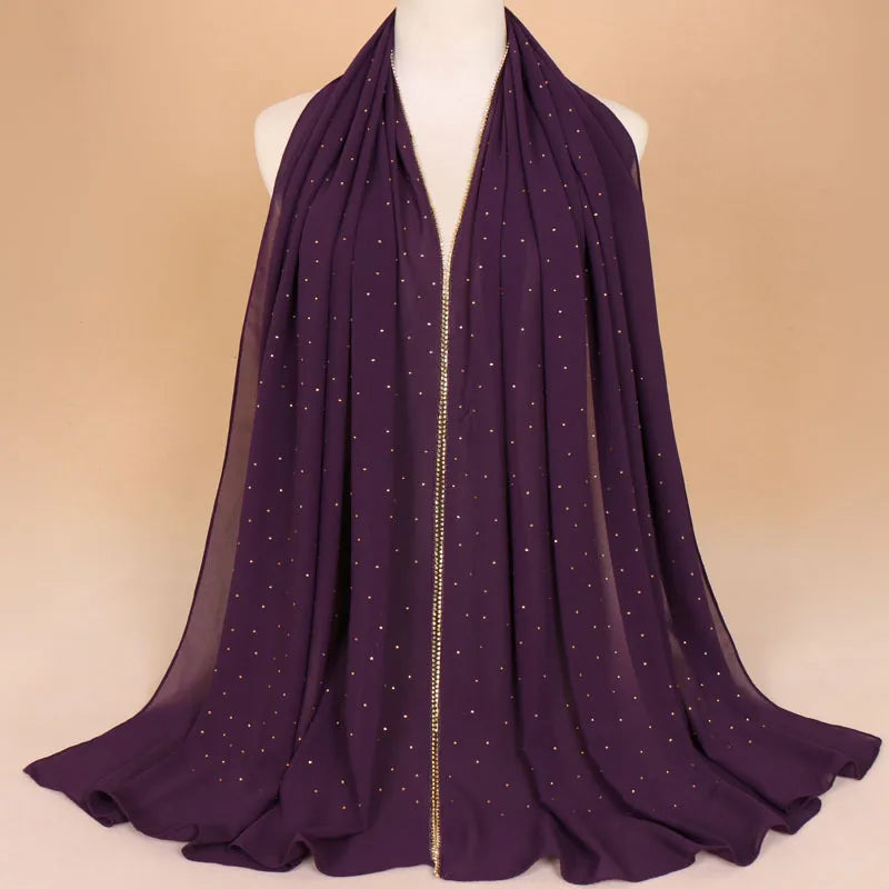 women's elegant solid color chiffon scarf