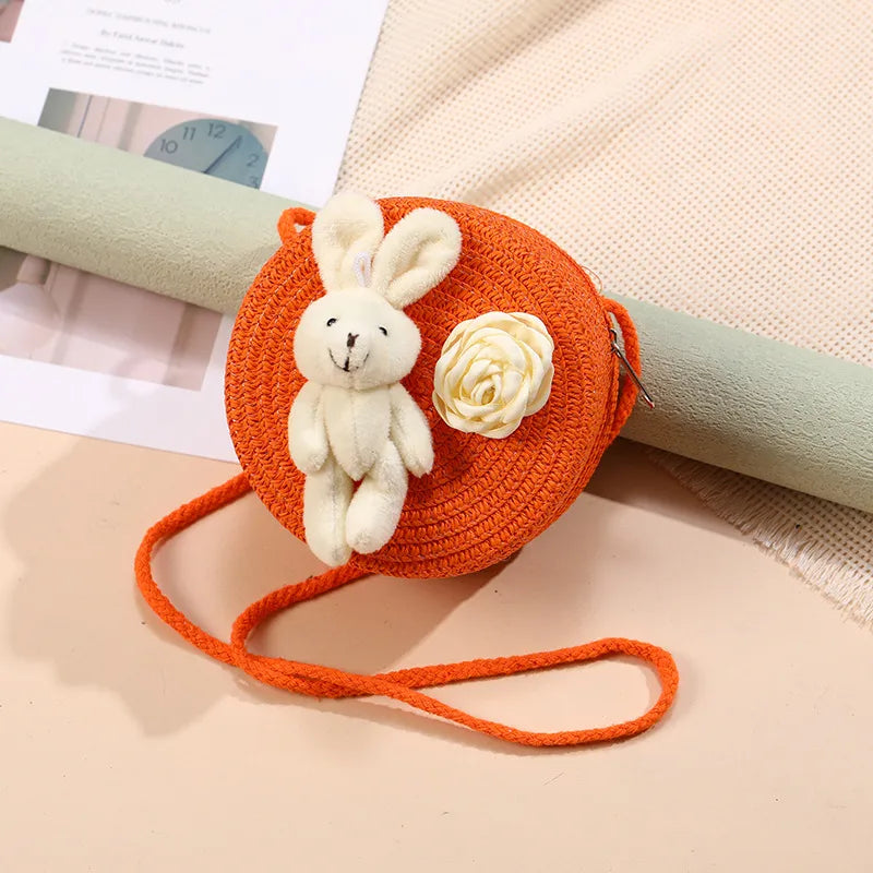 Straw Island Beach Woven Bag Women  New Popular Bag Seaside Straw Bag Cute Kid's Messenger Bag