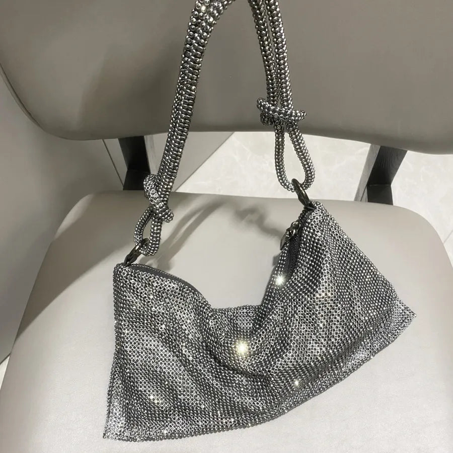 women's small polyester solid color classic style square zipper underarm bag