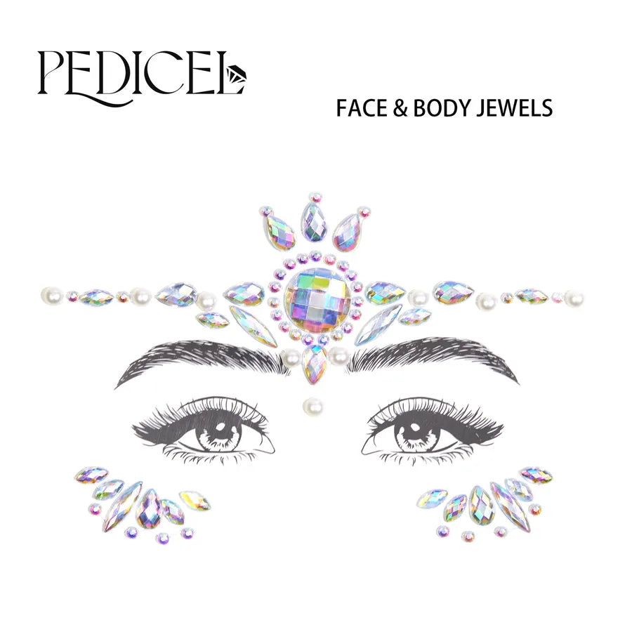 Multicolor Rhinestone Tattoos & Body Art 1 Piece