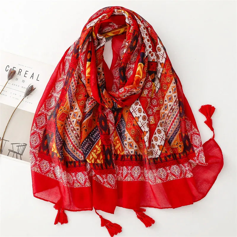 new scarf retro stitching bohemian cashew print silk scarf sunscreen yiwu wholesales