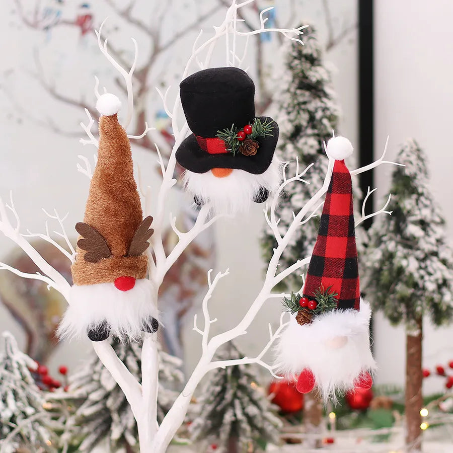 Christmas Fashion Santa Claus Snowman Elk Plastic Party Ornaments