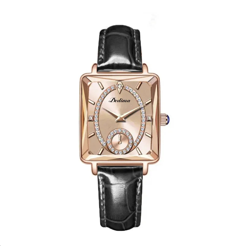 casual square double side snaps quartz women's watches