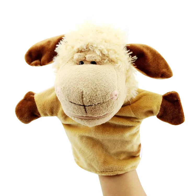 Can open mouth cartoon animal plush hand puppet parent-child toy mouth can move a variety of styles  spot mixed batch