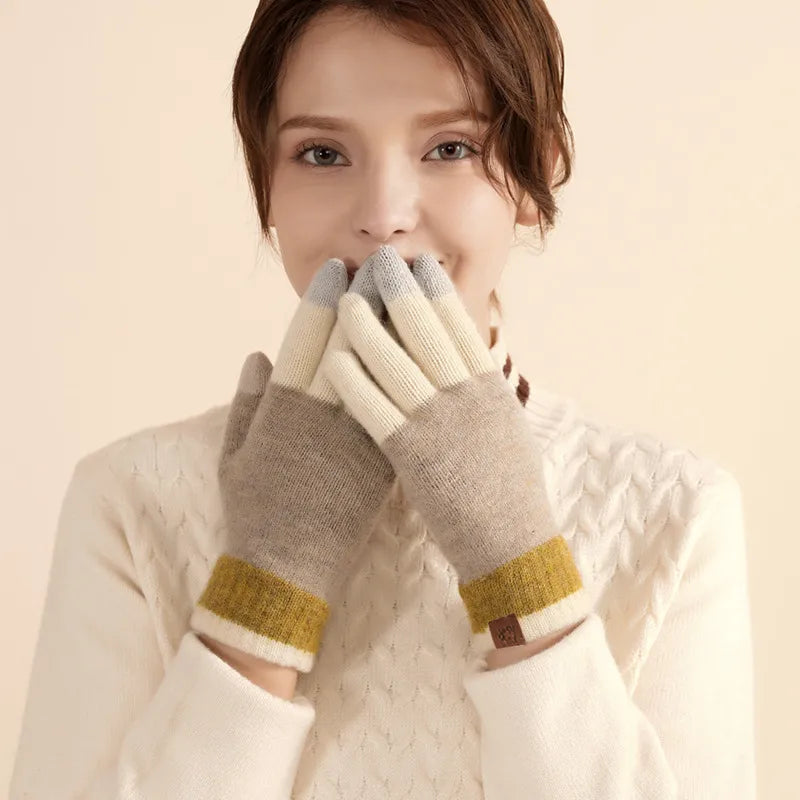 Women's Modern Style Classic Style Color Block Gloves