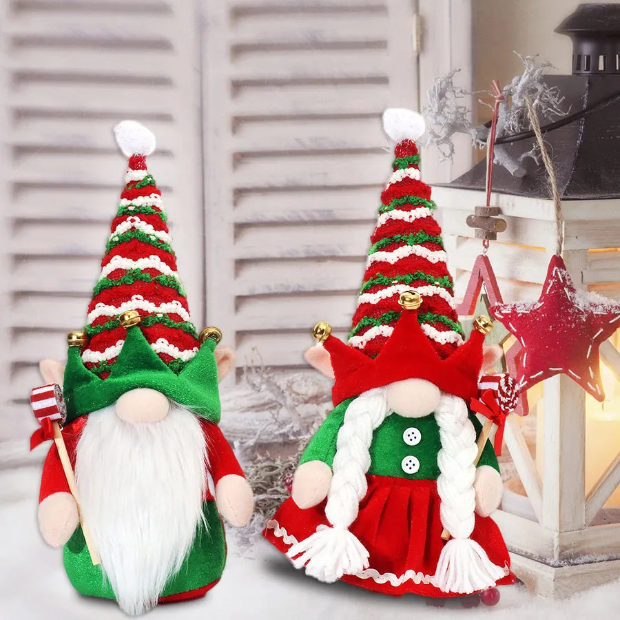 Christmas Cute Doll Stripe PP Flannel Party Ornaments