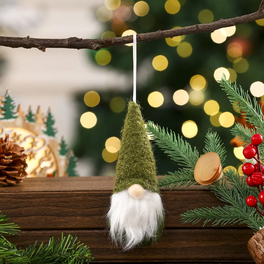 New Christmas Decorations Knitted Red Pendant Faceless Santa Claus Ornament For Christmas Tree American And Cartoon Style