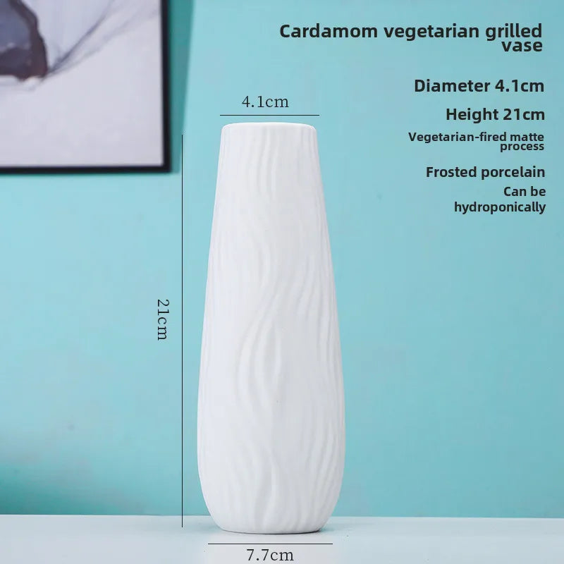 Simple Modern Star Ceramic Vase Ornaments Living Room White Porcelain Fresh Dried Flower Creative Ceramic Flower Set